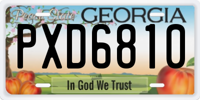 GA license plate PXD6810