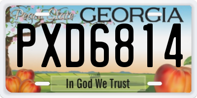 GA license plate PXD6814