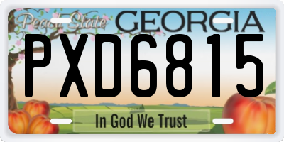 GA license plate PXD6815