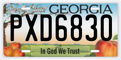 GA license plate PXD6830