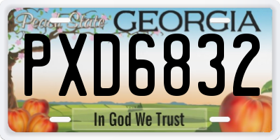 GA license plate PXD6832