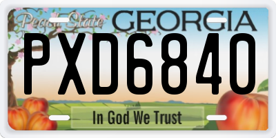GA license plate PXD6840