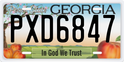 GA license plate PXD6847