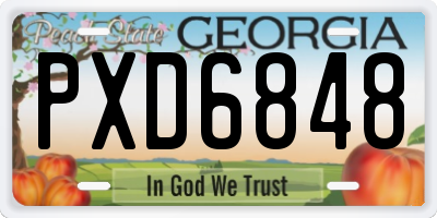 GA license plate PXD6848