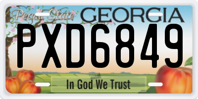 GA license plate PXD6849
