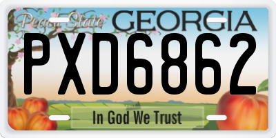 GA license plate PXD6862