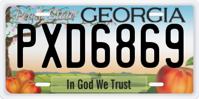 GA license plate PXD6869