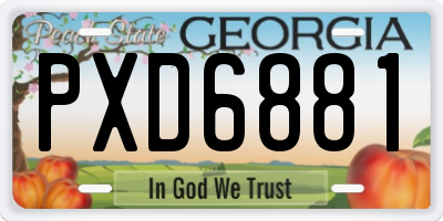 GA license plate PXD6881