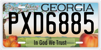 GA license plate PXD6885