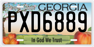 GA license plate PXD6889