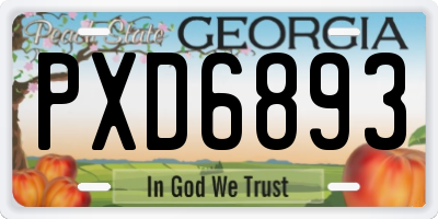 GA license plate PXD6893
