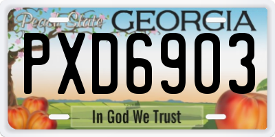 GA license plate PXD6903