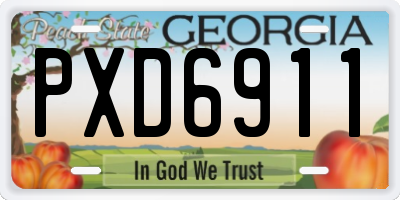 GA license plate PXD6911
