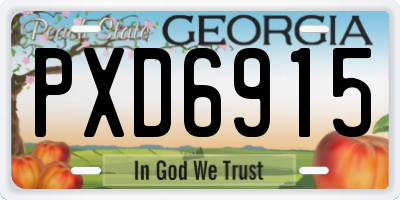 GA license plate PXD6915
