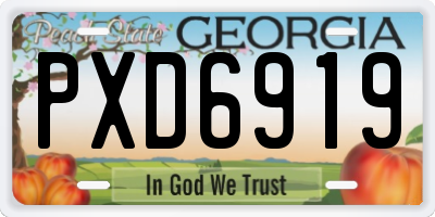 GA license plate PXD6919