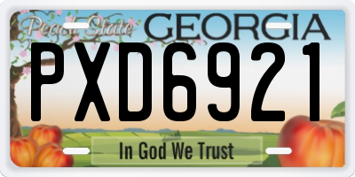 GA license plate PXD6921