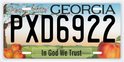 GA license plate PXD6922