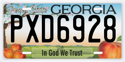 GA license plate PXD6928
