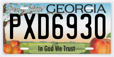 GA license plate PXD6930