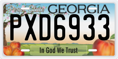 GA license plate PXD6933