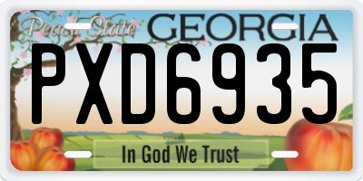 GA license plate PXD6935