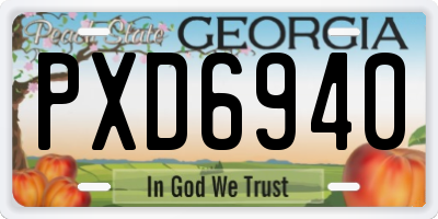 GA license plate PXD6940