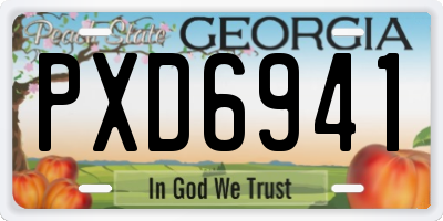 GA license plate PXD6941