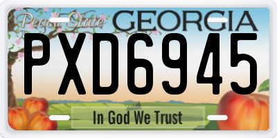 GA license plate PXD6945