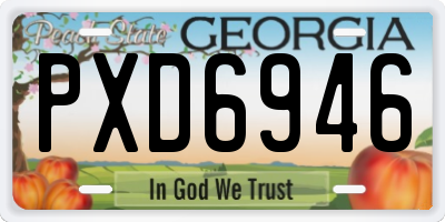 GA license plate PXD6946