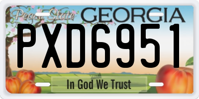 GA license plate PXD6951