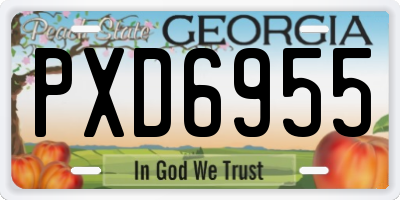 GA license plate PXD6955