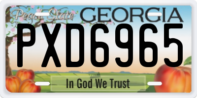 GA license plate PXD6965
