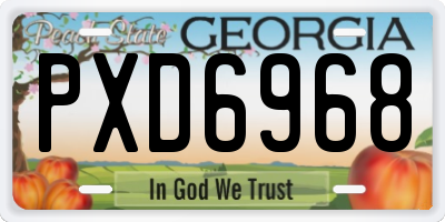 GA license plate PXD6968