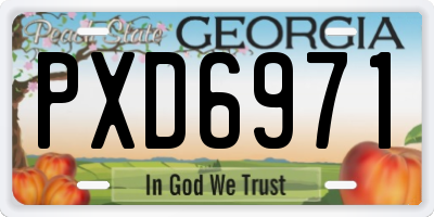 GA license plate PXD6971