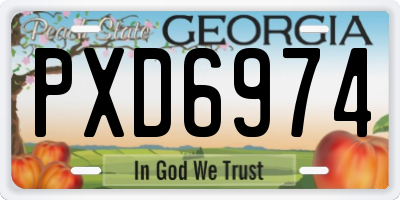 GA license plate PXD6974
