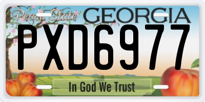 GA license plate PXD6977