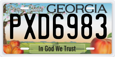 GA license plate PXD6983