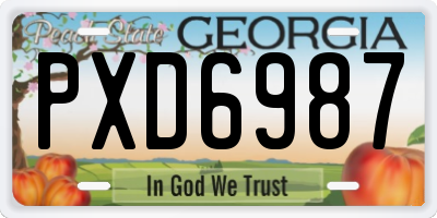 GA license plate PXD6987