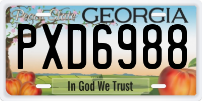 GA license plate PXD6988