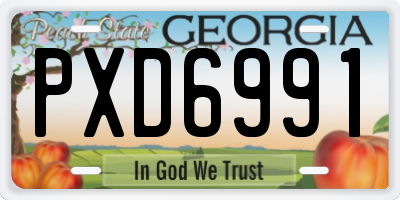 GA license plate PXD6991