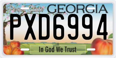 GA license plate PXD6994