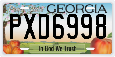 GA license plate PXD6998