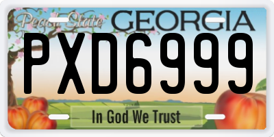 GA license plate PXD6999