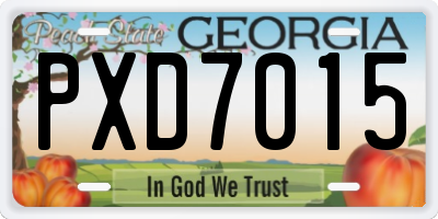 GA license plate PXD7015
