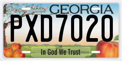 GA license plate PXD7020