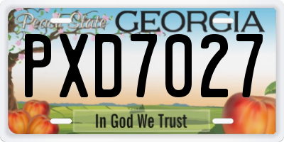 GA license plate PXD7027