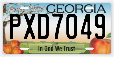 GA license plate PXD7049