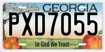 GA license plate PXD7055