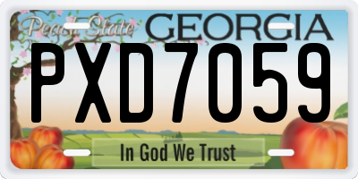 GA license plate PXD7059