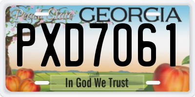 GA license plate PXD7061